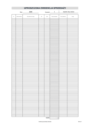 Ewidencja sprzedaży — kwartał (1)