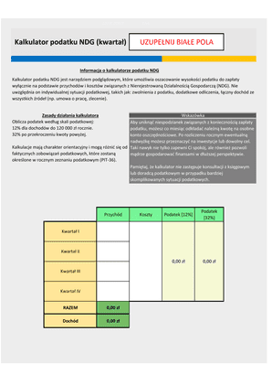 Kalkulator podatku NDG