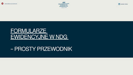 Formularze NDG — strona 1 (okładka)