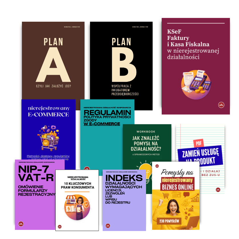 Pakiet bonusów do poradnika o nierejestrowanej działalności gospodarczej