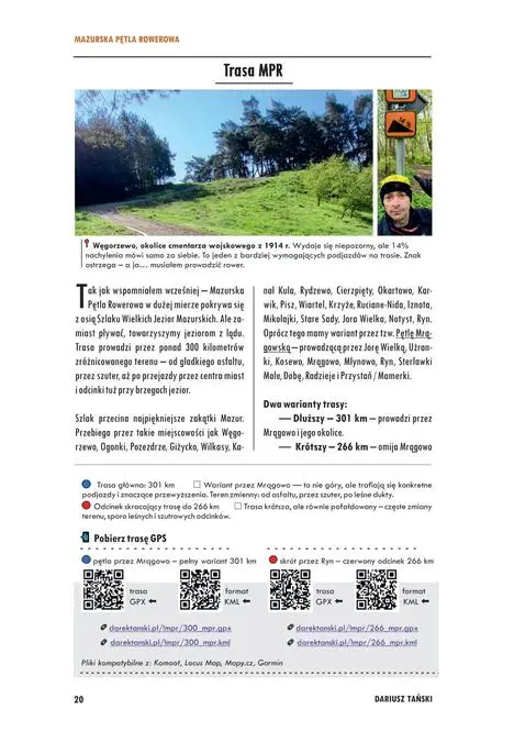 Przykładowa strona przewodnika Mazurska Pętla Rowerowa
