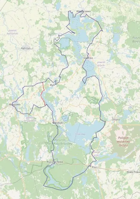 Mapa Mazurskiej Pętli Rowerowej